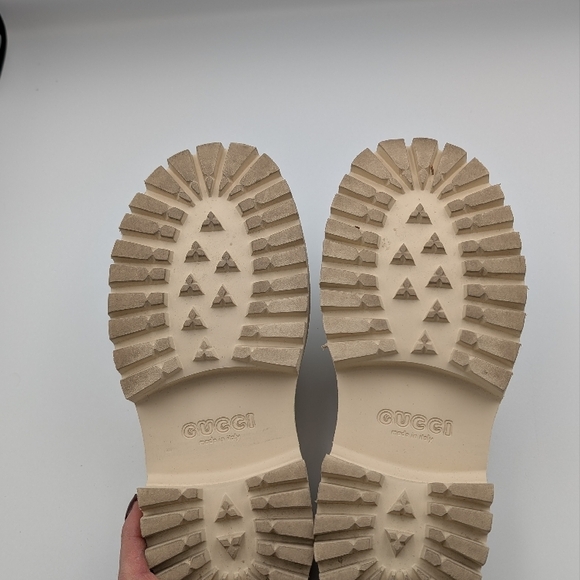 Gucci Cutout Logo Platform Mules 37 / US 7 Rubber GG Slides - Picture 7 of 9